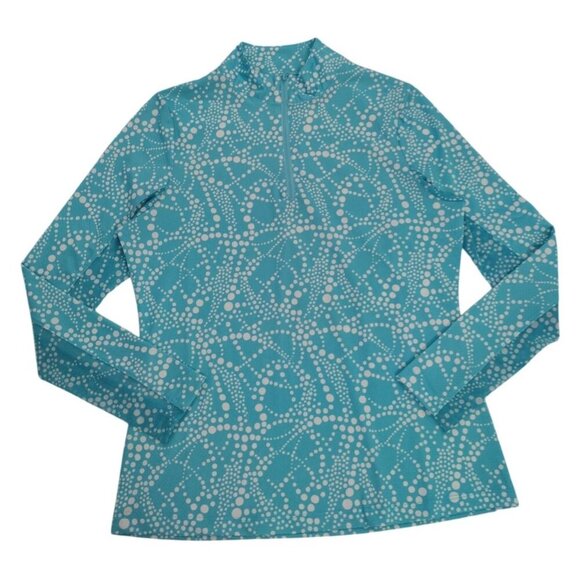 Gotta Womens XS Turquoise & White Rash Guard Swim Top With Zip Neck Design. - Picture 5 of 8